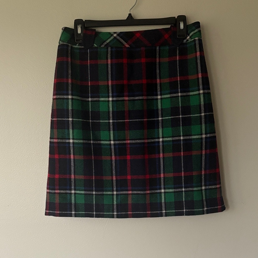 Talbots Plaid Skirt - 46% Wool, Blue, Red and Green